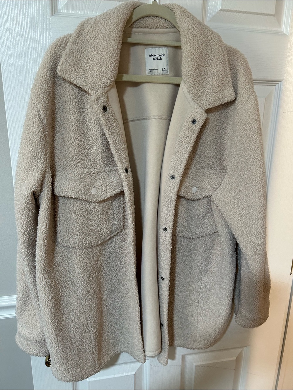 Abercrombie & Fitch XL Cream Sherpa Shacket